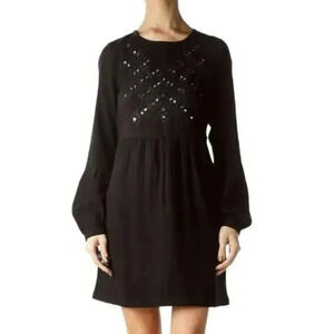 New Twelfth Street By Cynthia Vincent Shift Dress Small Black Embroidered